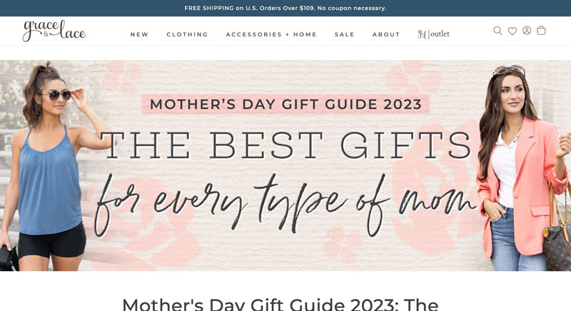 Shopify blog examples - Grace & Lace