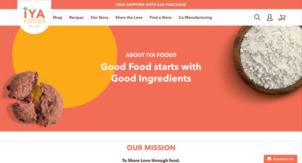 Shopify About Us examples - Iya Foods