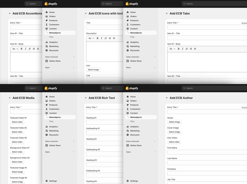 Easy Content Builder - Metaobject entries