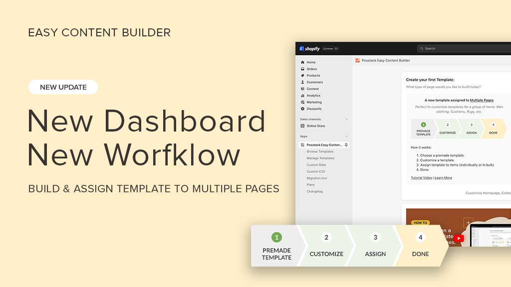 Easy Content Builder - New dashboard & new workflow