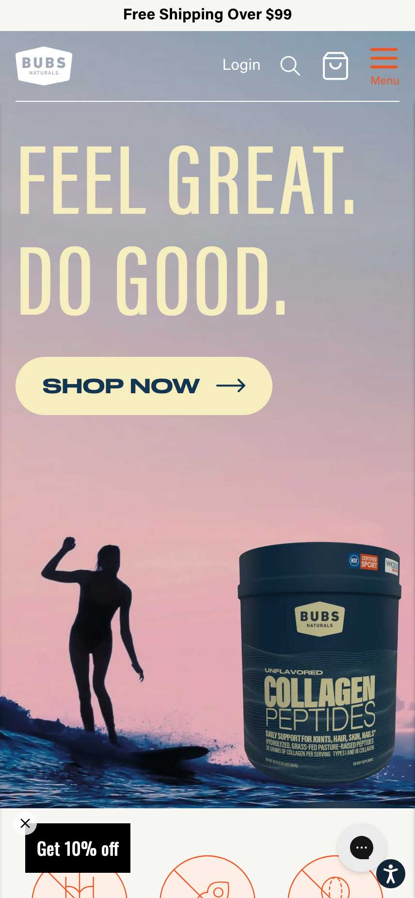 Shopify examples - Bubs Naturals hero