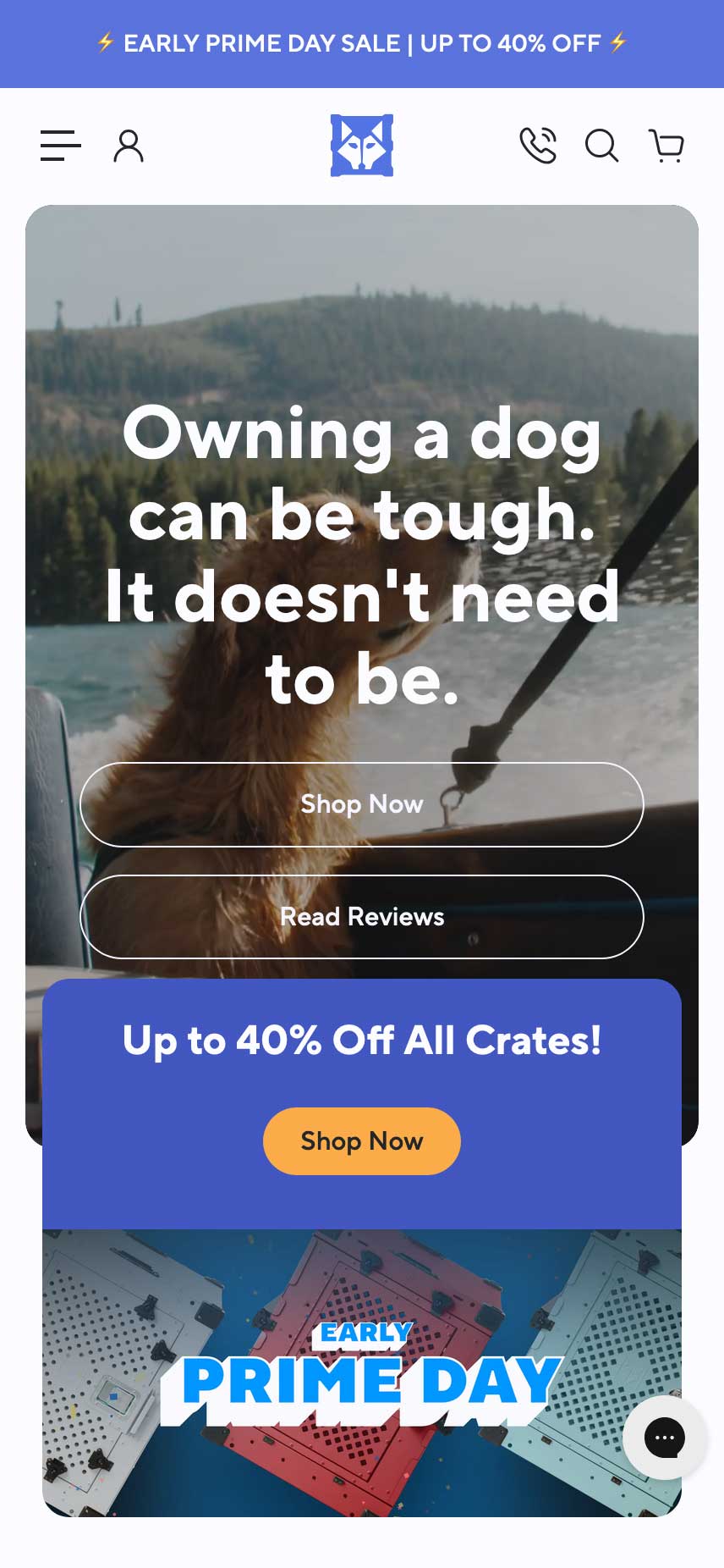 Shopify examples - Impact Dog Crates hero