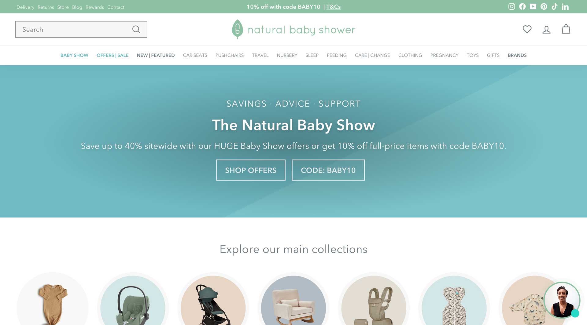 Shopify examples - natural baby shower hero