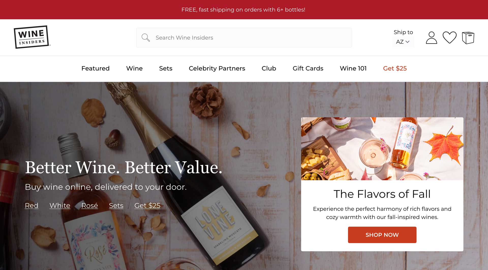 Shopify examples - Wine Insiders hero