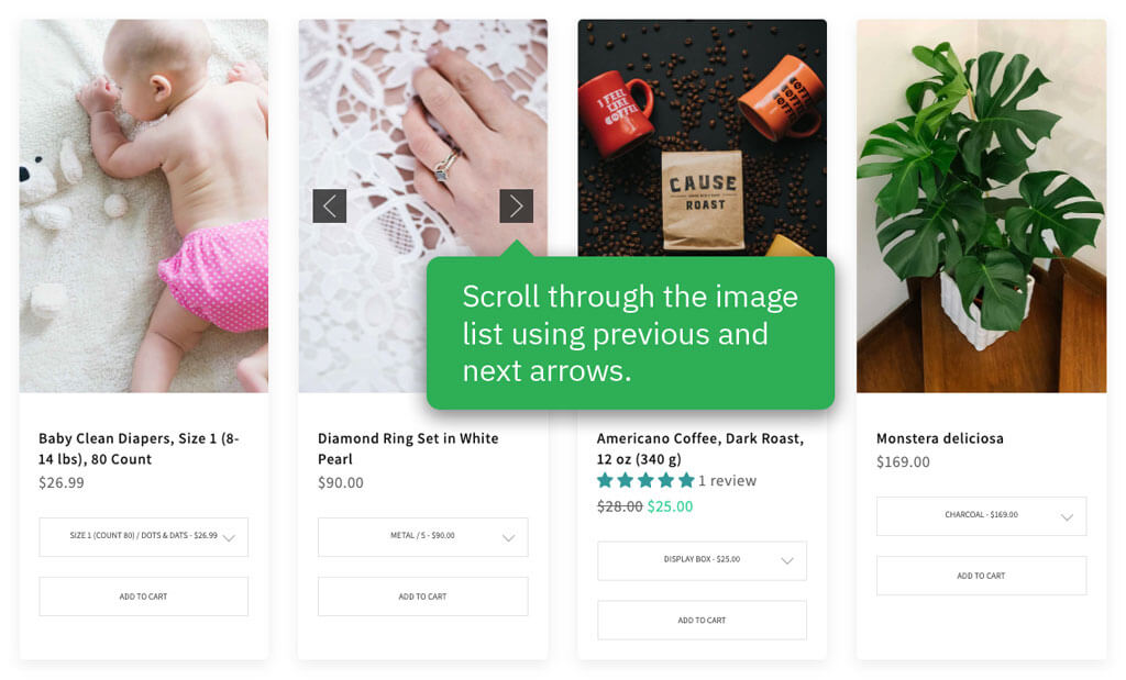 Easy Content Builder sections - Featured Product images within a card