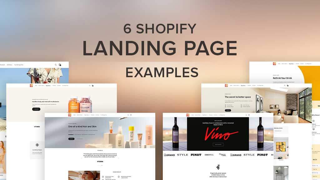 Shopify landing page examples on the Dawn theme