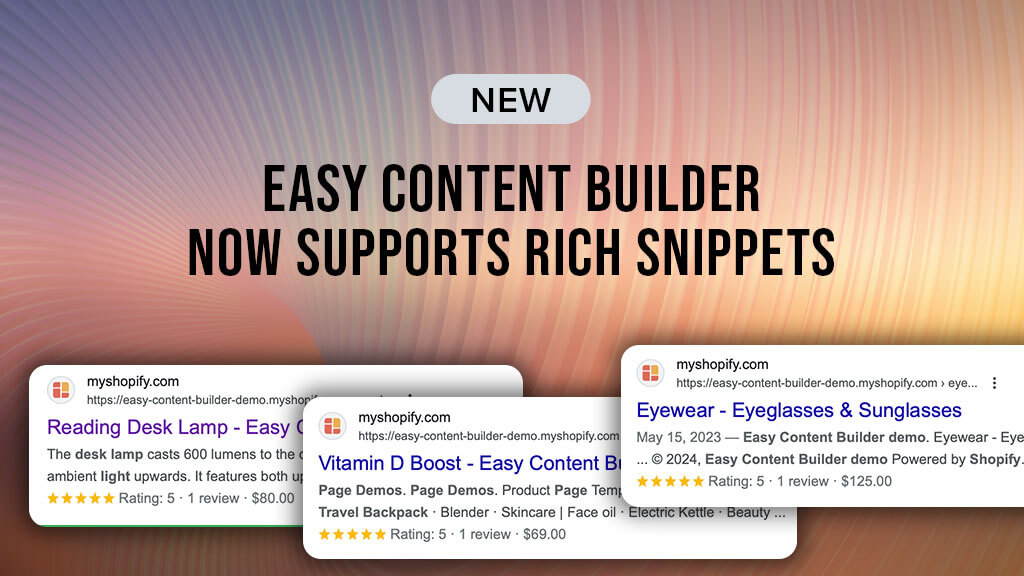 Easy Content Builder now supports rich snippets