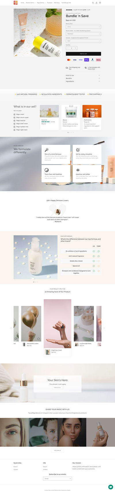 Easy Content Builder - Bundle page example