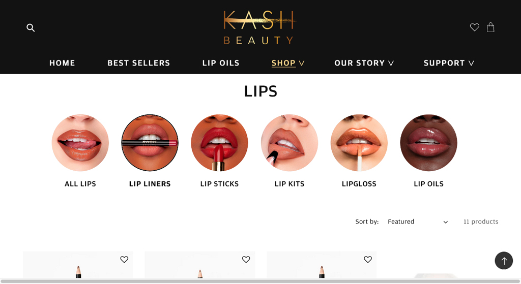 Circle Menu examples - Tips for Shopify - Kash Beauty