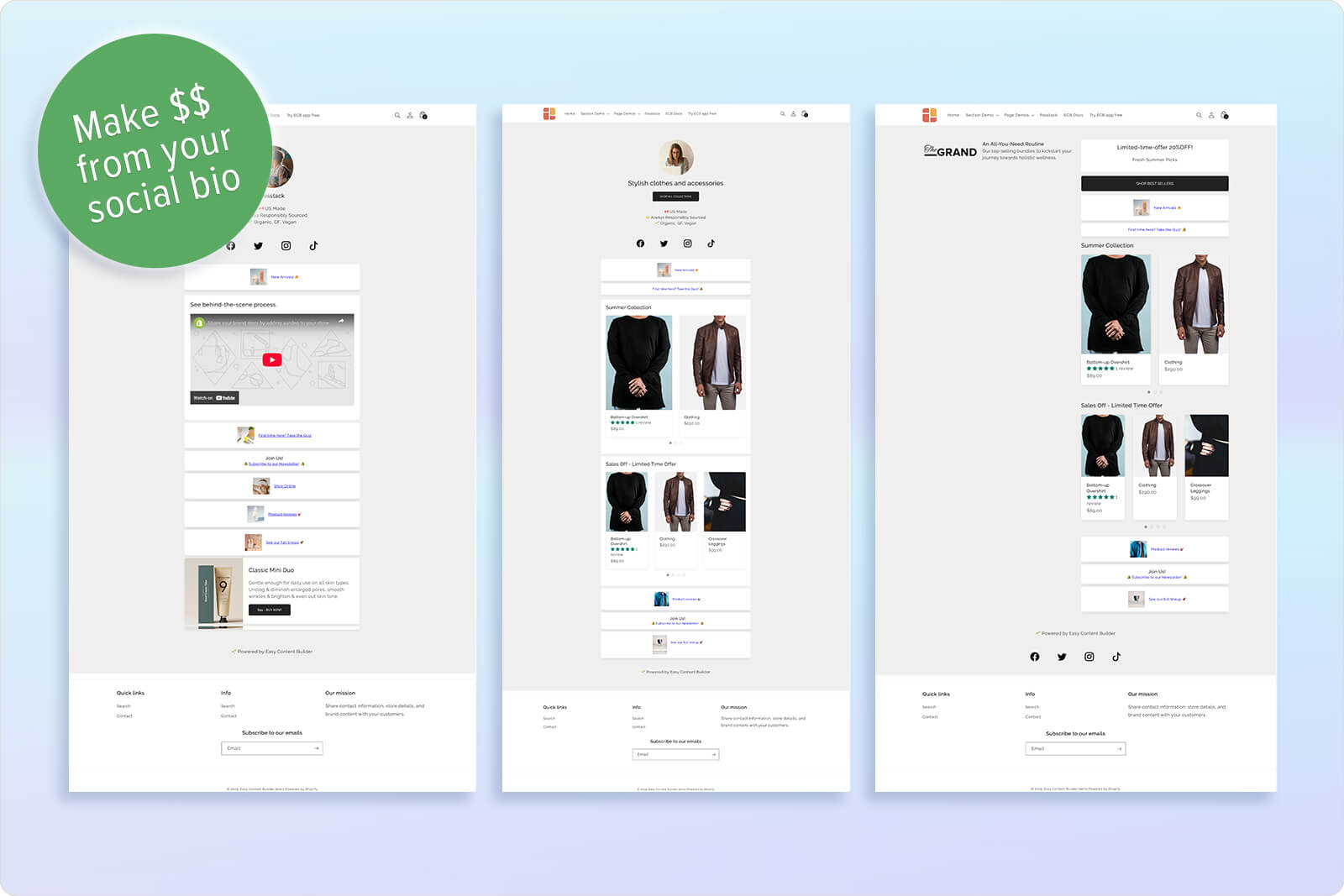 Easy Content Builder - Link In Bio templates