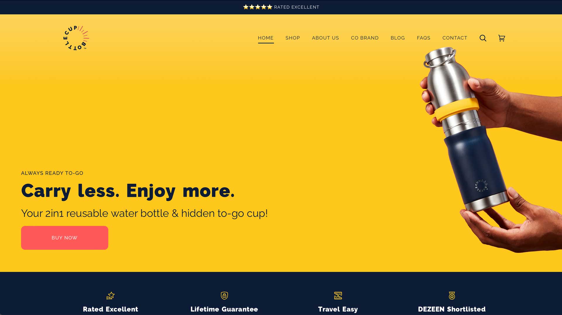 Shopify One Product Store Examples - Bottlecup