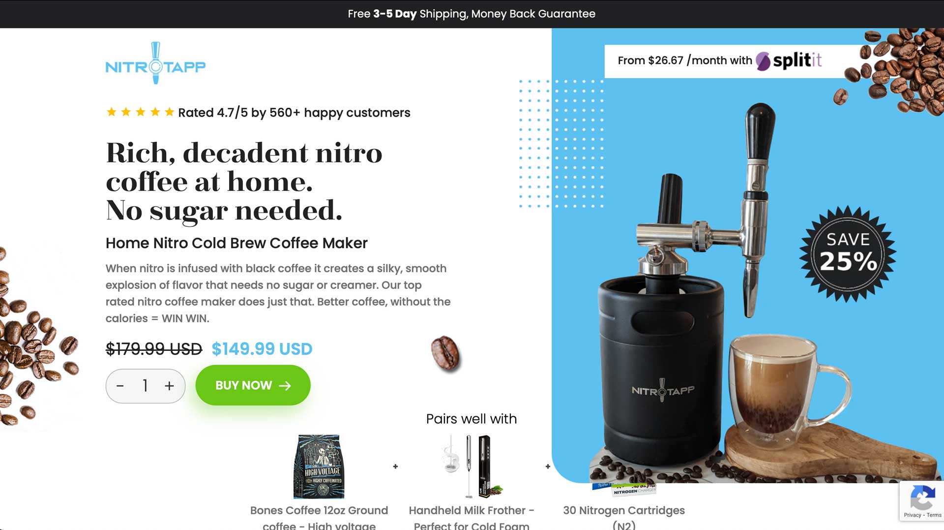 Shopify One Product Store Examples - Nitro Coffee