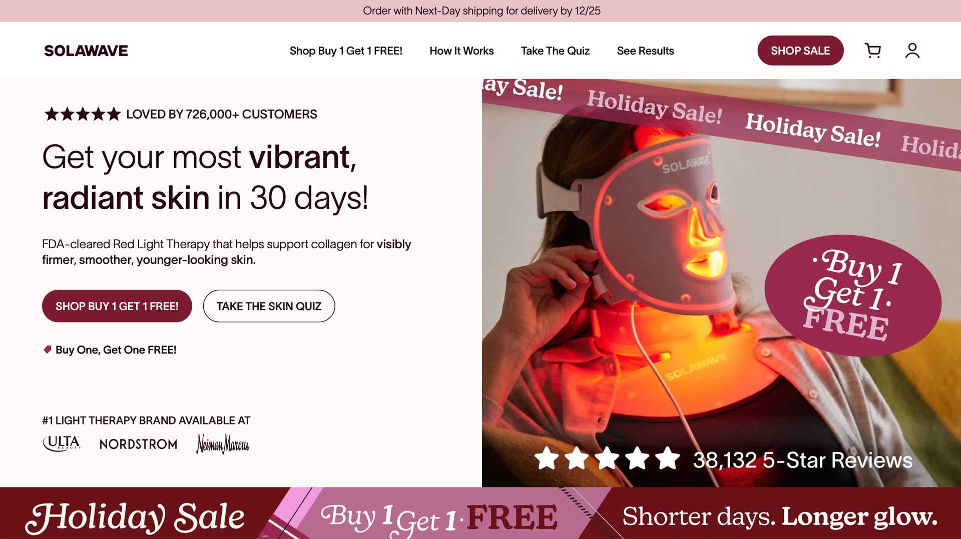 Shopify One Product Store Examples - Solawave