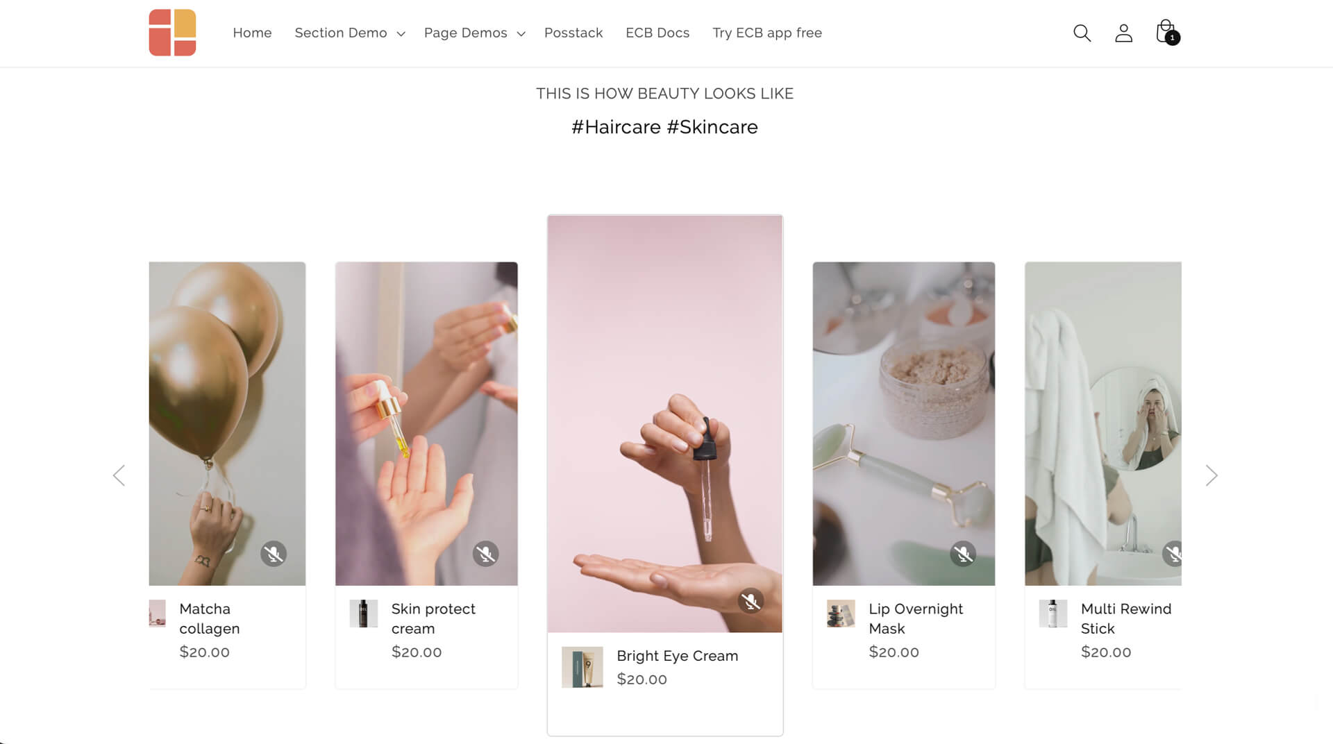 Easy Content Builder - Shoppable Video example