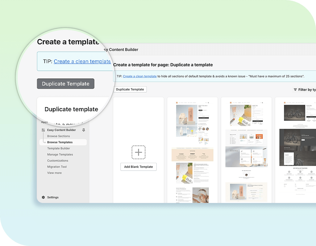 Easy Content Builder - duplicate a template